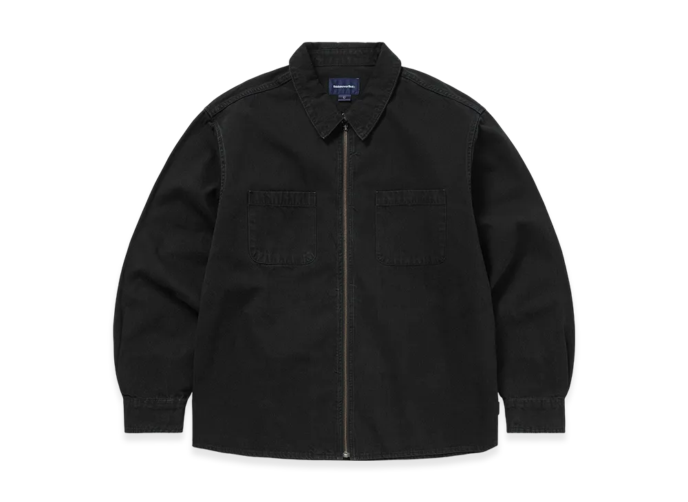thisisneverthat Washed Denim Zip Shirt "Black"