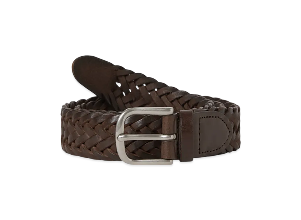 thisisneverthat Leather Mesh Belt "Brown"