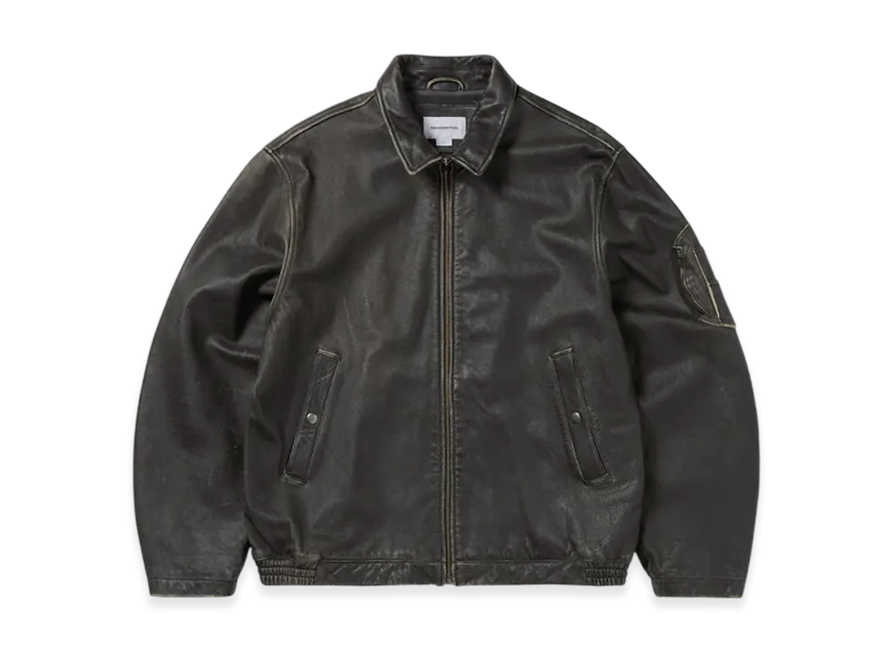 thisisneverthat Flight Leather Jacket "Black"