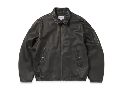 thisisneverthat Flight Leather Jacket "Black"