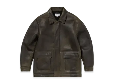 thisisneverthat Washed Shearling Jacket "Olive"