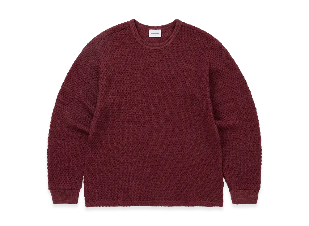 thisisneverthat Wool Crochet Knit L/S Crew "Red"