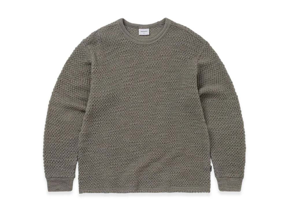 thisisneverthat Wool Crochet Knit L/S Crew "Beige"