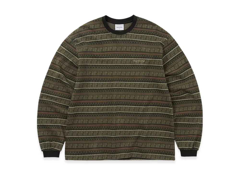 thisisneverthat Pattern Striped L/S Tee "Khaki"