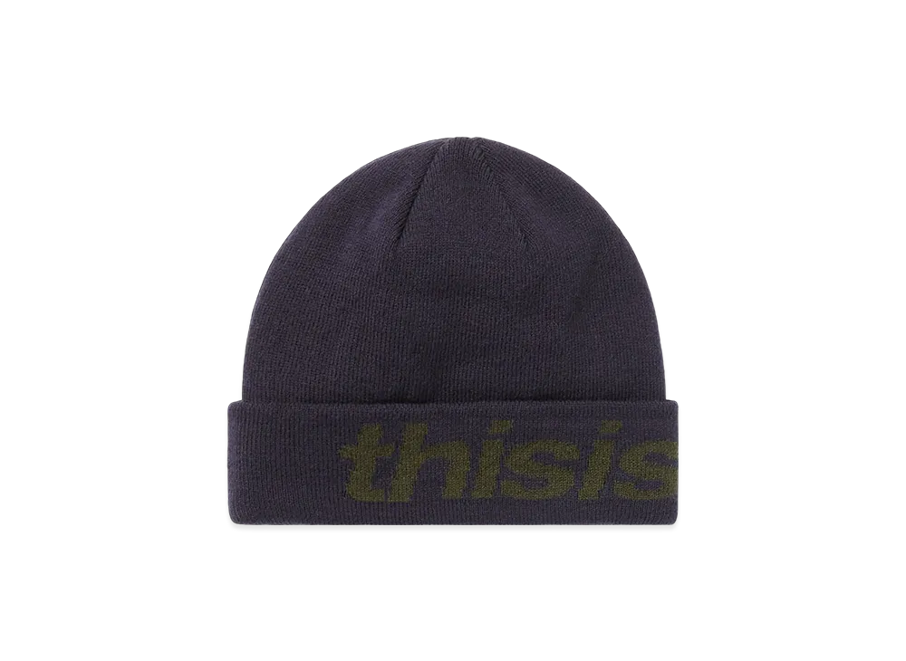 thisisneverthat HSP-Logo Big Cuff Beanie "Navy"