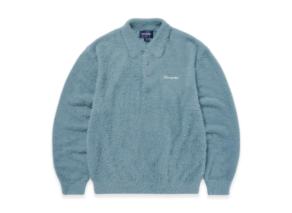 thisisneverthat Sct-Logo Shaggy Knit Polo "Light Blue"