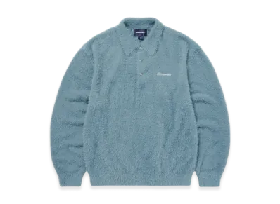thisisneverthat Sct-Logo Shaggy Knit Polo "Light Blue"