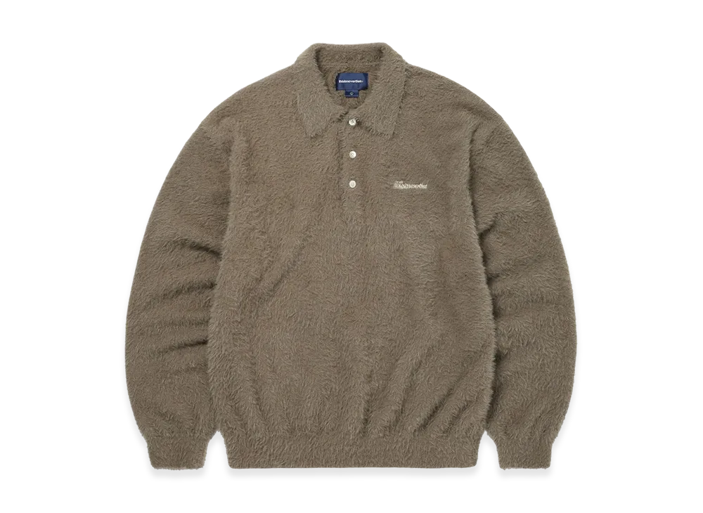 thisisneverthat Sct-Logo Shaggy Knit Polo "Mud"