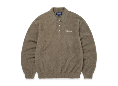 thisisneverthat Sct-Logo Shaggy Knit Polo "Mud"