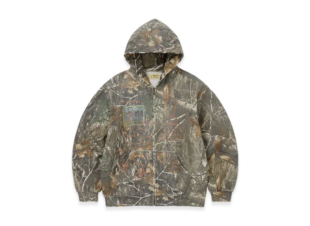 thisisneverthat x Daniel Johnston SONGS of PAIN Faded Zip Up Hoodie "Realtree"