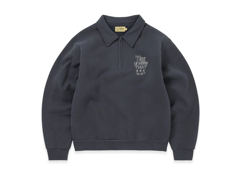 thisisneverthat x Daniel Johnston H.Y.L.A. Half Zip Sweatshirt "Faded Navy"