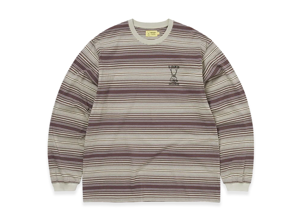 thisisneverthat x Daniel Johnston Frog Striped L/S Tee "Khaki"