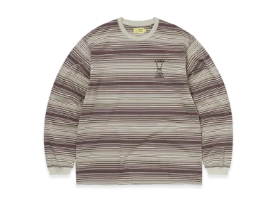 thisisneverthat x Daniel Johnston Frog Striped L/S Tee "Khaki"