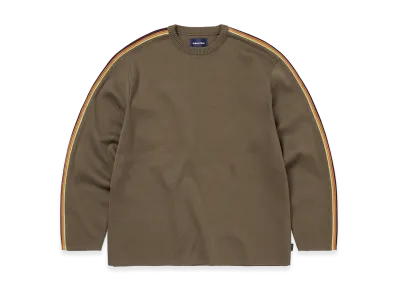 thisisneverthat Striped Sleeve Knit Crew "Brown"