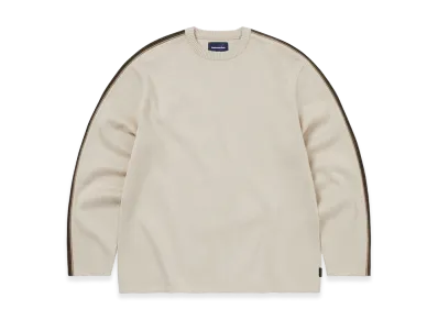 thisisneverthat Striped Sleeve Knit Crew "Ivory"