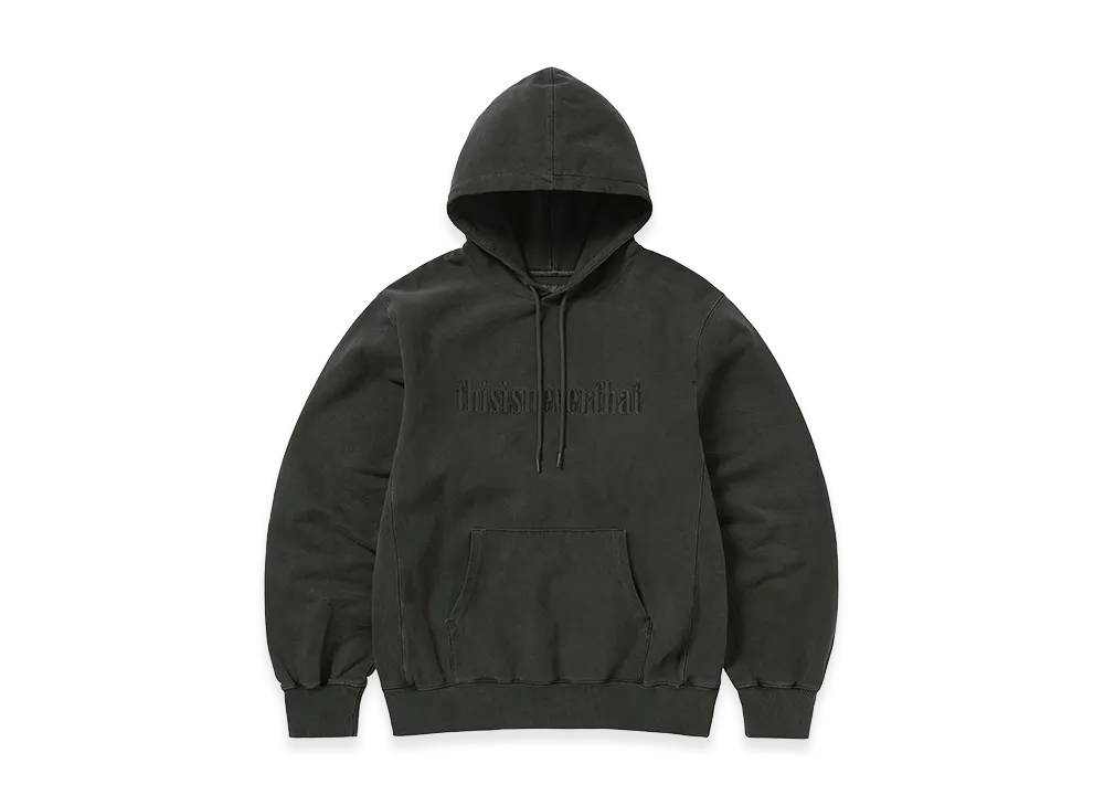thisisneverthat Overdyed Embroidery Hoodie "Charcoal"