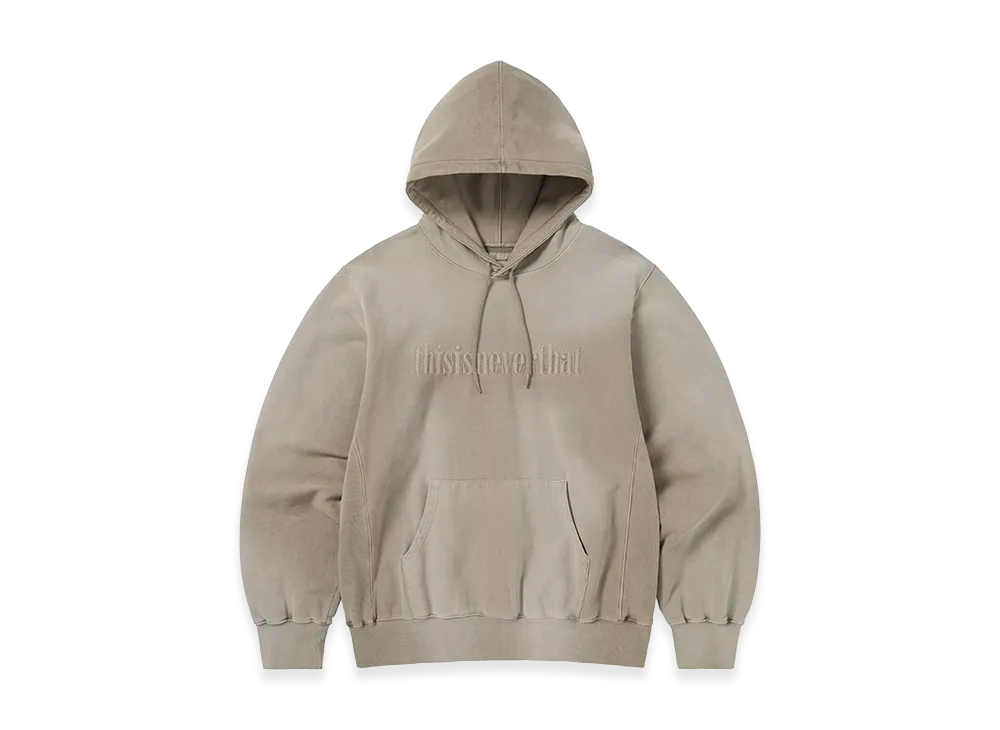 thisisneverthat Overdyed Embroidery Hoodie "Desert Grey"