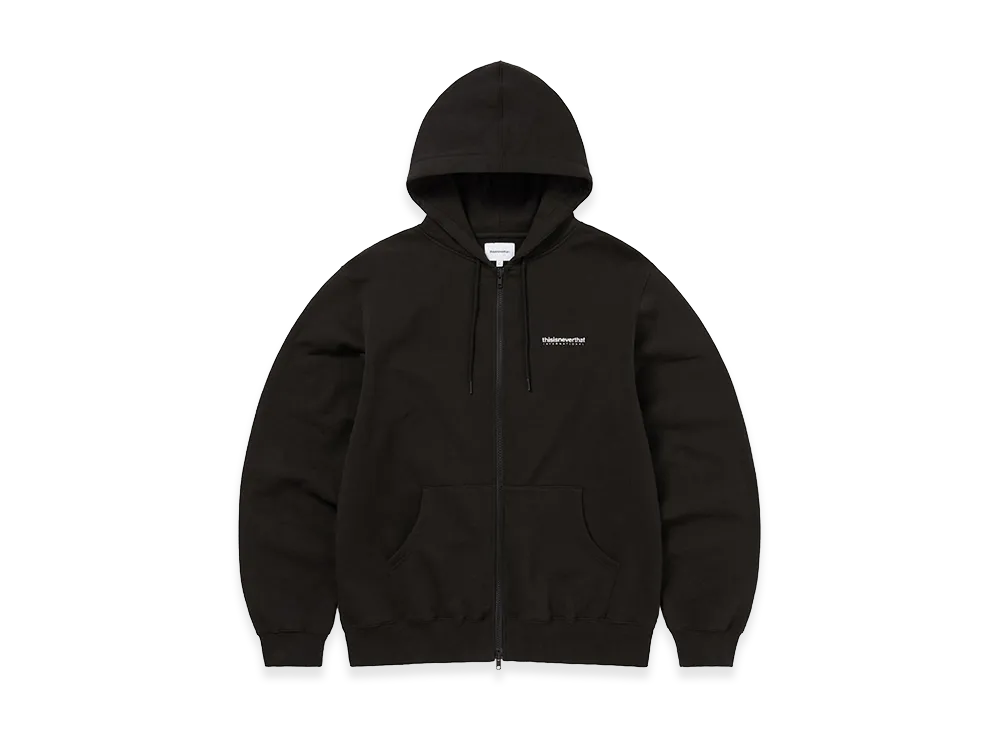 thisisneverthat INTL. Logo Zip Up Hoodie "Off Black"