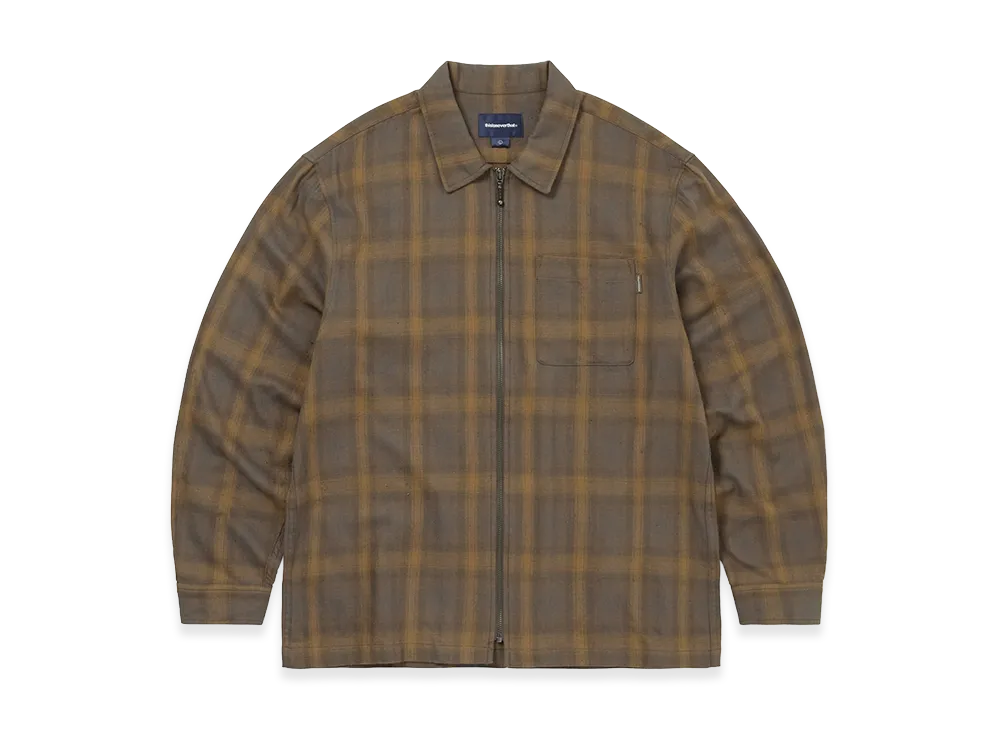 thisisneverthat Nep Check Zip Shirt "Brown"