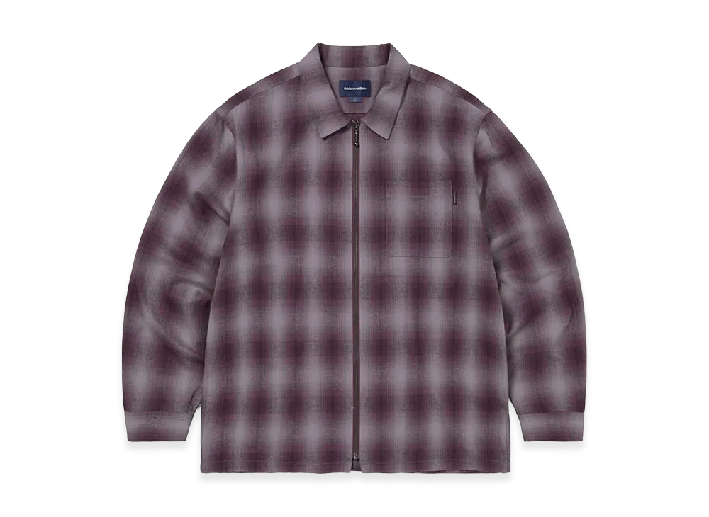 thisisneverthat Nep Check Zip Shirt "Burgundy"