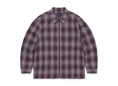 thisisneverthat Nep Check Zip Shirt "Burgundy"
