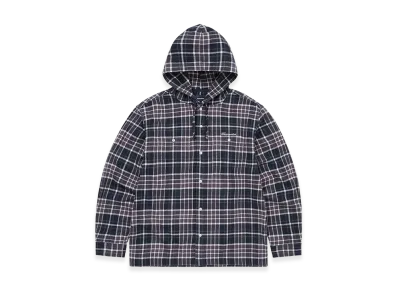 thisisneverthat Flannel Hooded Check Shirt "Purple"