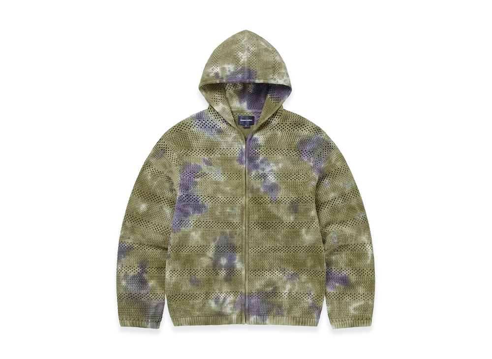 thisisneverthat Crochet Knit Zip Hoodie "Olive Green"