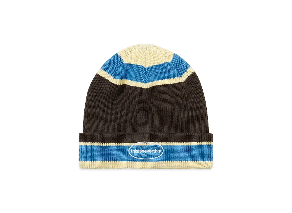 thisisneverthat E/T-Logo Multi Striped Beanie "Brown"