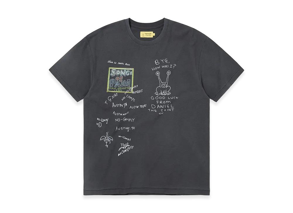 thisisneverthat x Daniel Johnston SONGS of PAIN Faded Tee "Off Black"