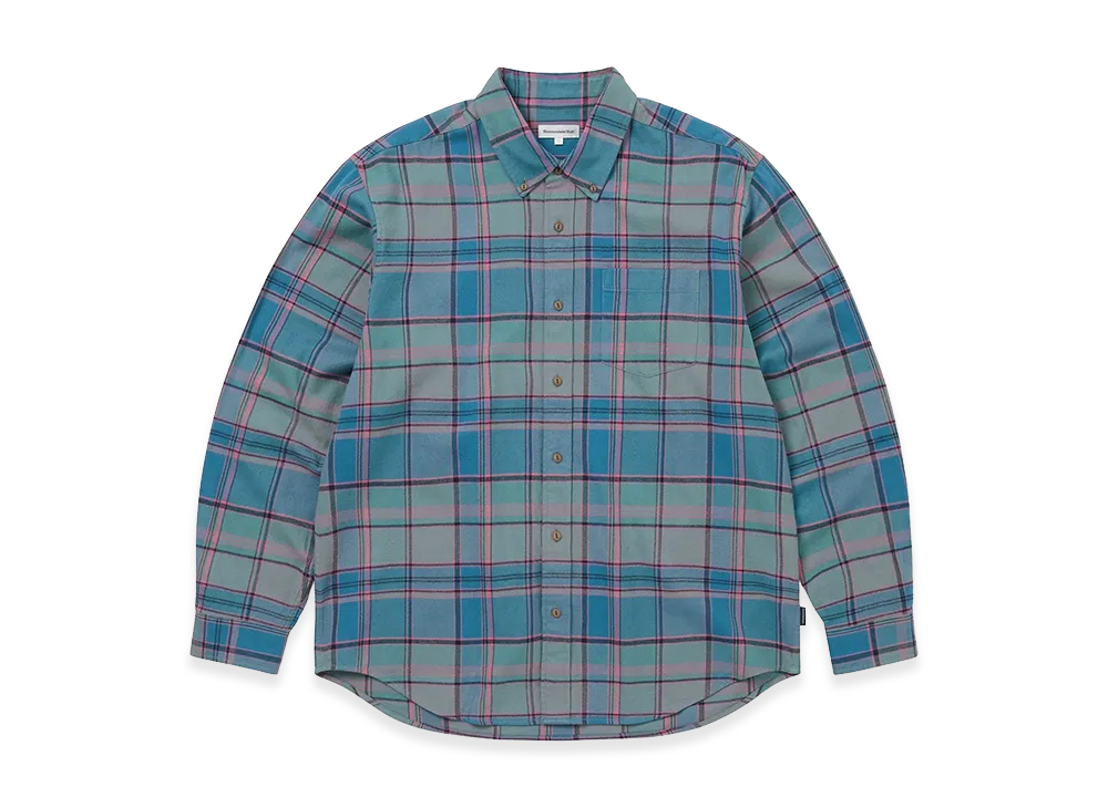 thisisneverthat Flannel Check Shirt "Teal Blue"