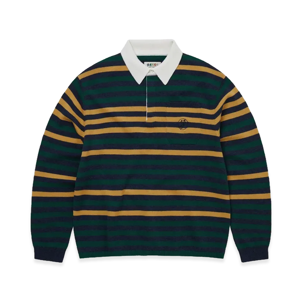 thisisneverthat x Grateful Dead GD Lightning Bear Rugby Sweater "Navy"
