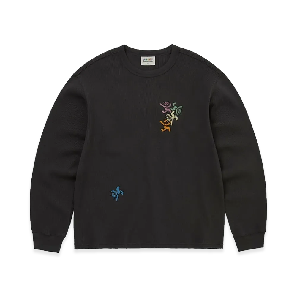 thisisneverthat x Grateful Dead GD Ol' Dancing Bears Waffle L/S Top "Off Black"