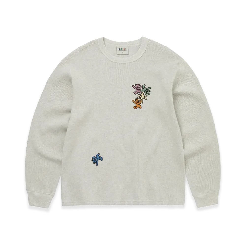 thisisneverthat x Grateful Dead GD Ol' Dancing Bears Waffle L/S Top "Heather Grey"
