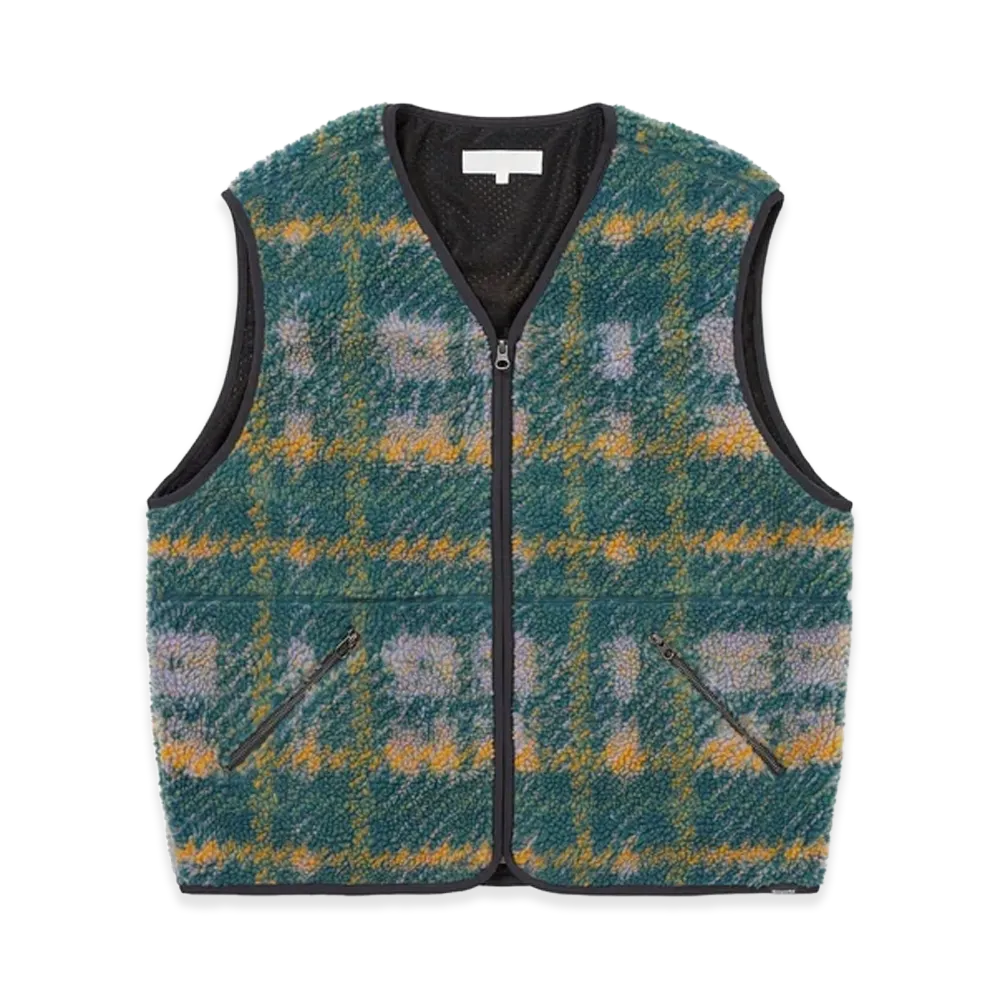 thisisneverthat Fleece Check Vest "Lavender"