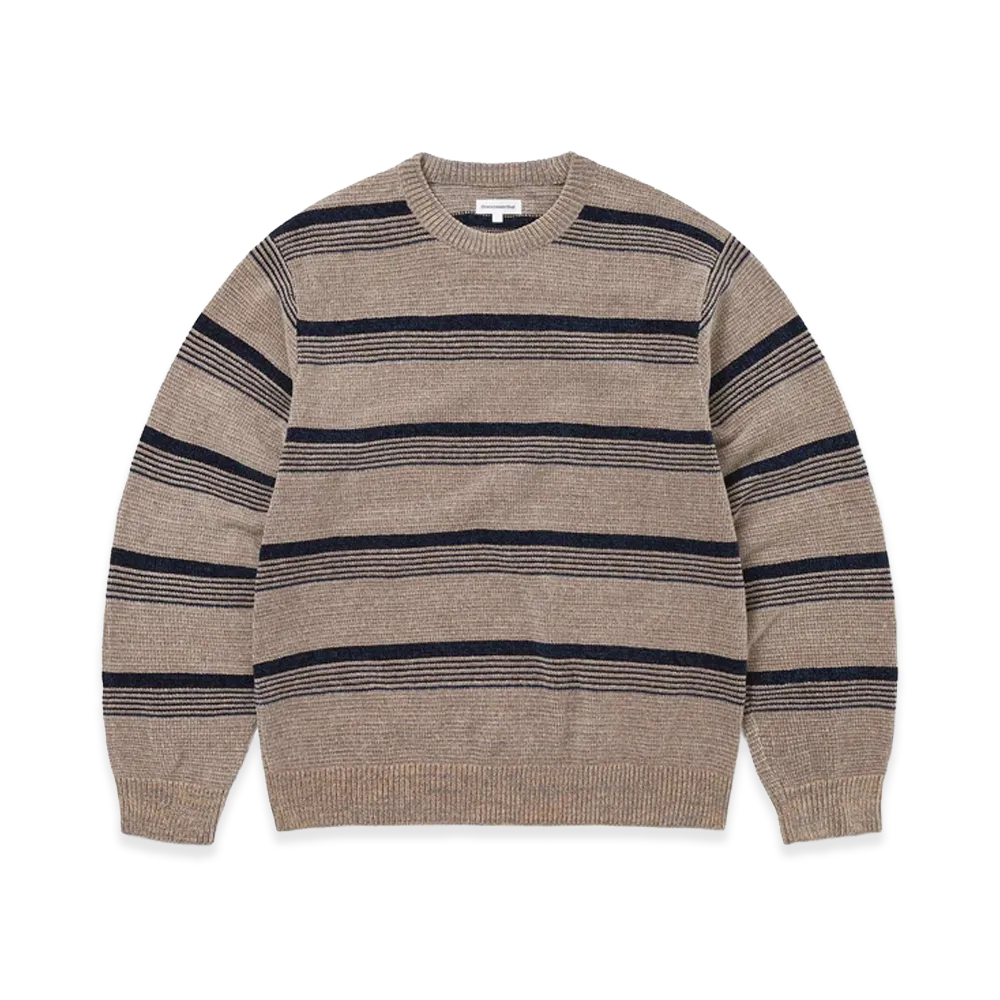 thisisneverthat Striped Velvet Knit Sweater "Dusty Pink"