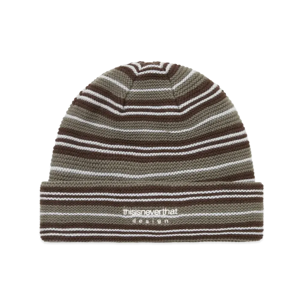 thisisneverthat Striped Knit Beanie "Brown"
