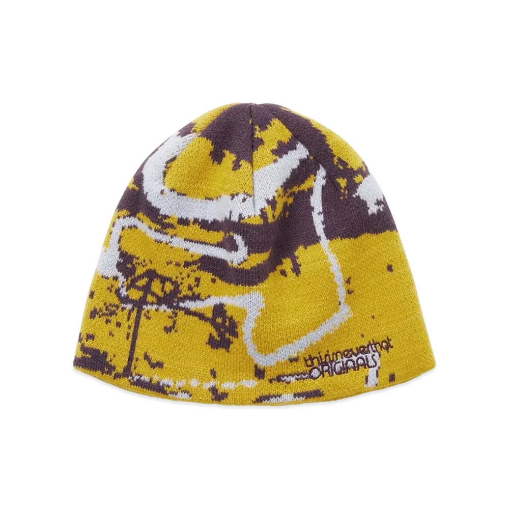 thisisneverthat Script Jacquard No Cuff Beanie "Yellow"