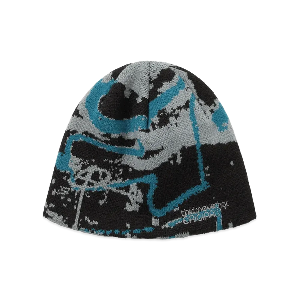 thisisneverthat Script Jacquard No Cuff Beanie "Black"