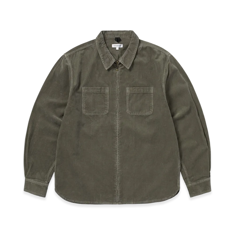 thisisneverthat Overdyed Corduroy Zip Shirt "Khaki Grey"