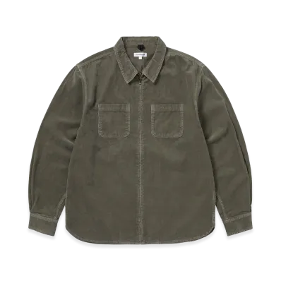 thisisneverthat Overdyed Corduroy Zip Shirt "Khaki Grey"