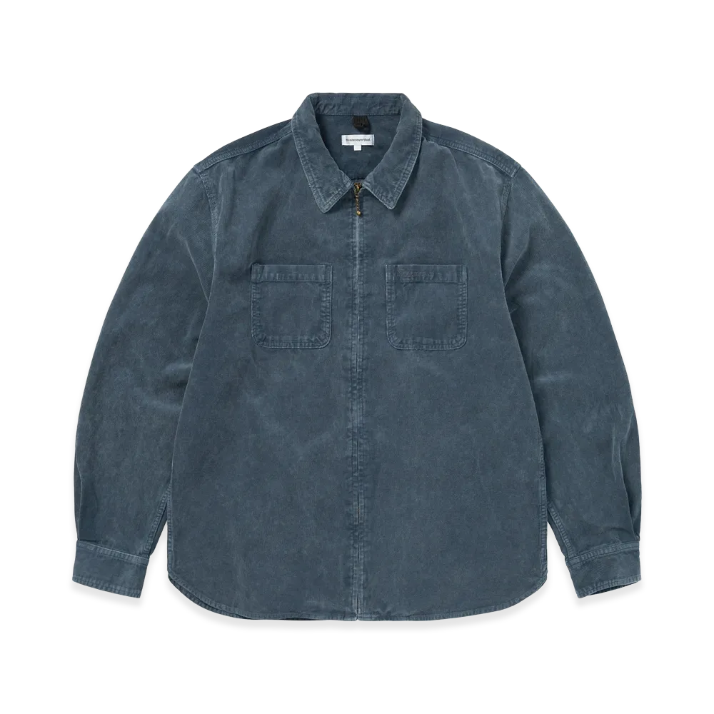 thisisneverthat Overdyed Corduroy Zip Shirt "Blue"