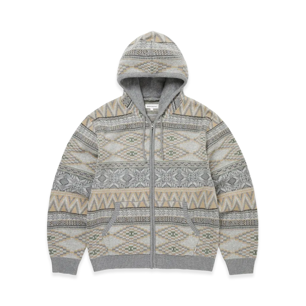 thisisneverthat Hooded Zip Up Sweater "Grey"