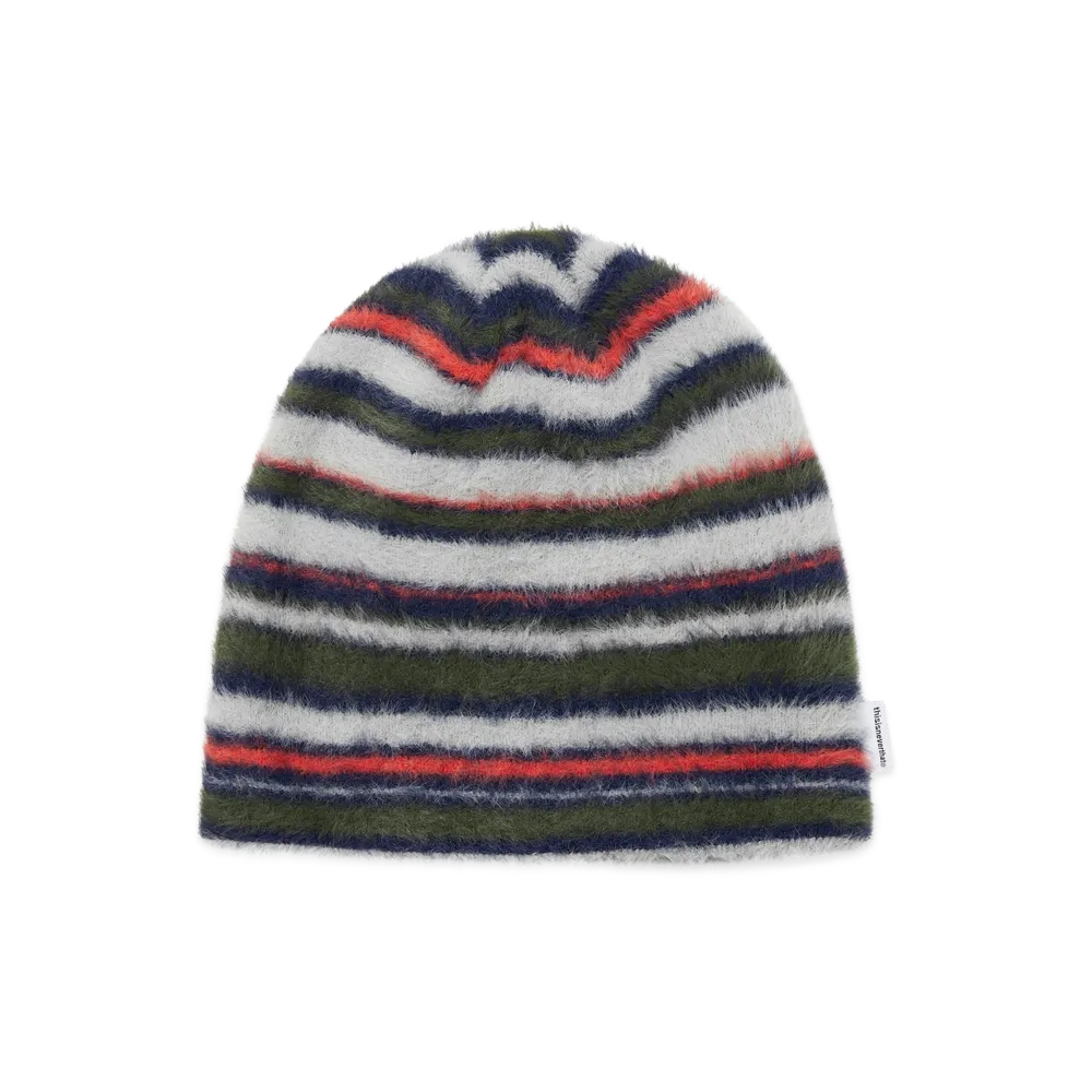 thisisneverthat Striped Shaggy No Cuff Beanie "Olive"