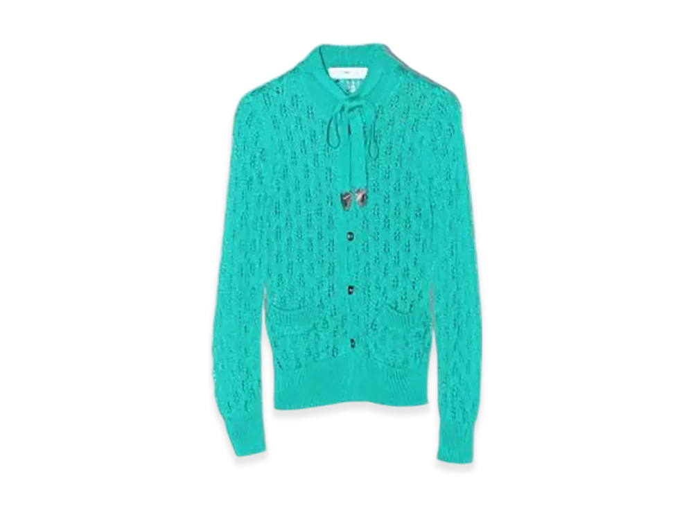 TOGA PULLA Lace Knit Cardigan "10/Green"