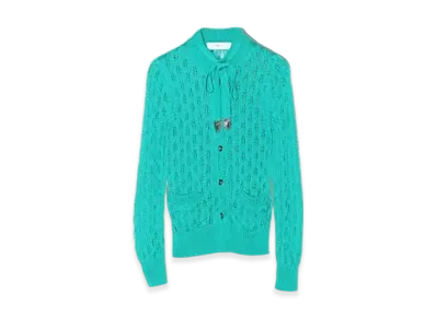TOGA PULLA Lace Knit Cardigan "10/Green"