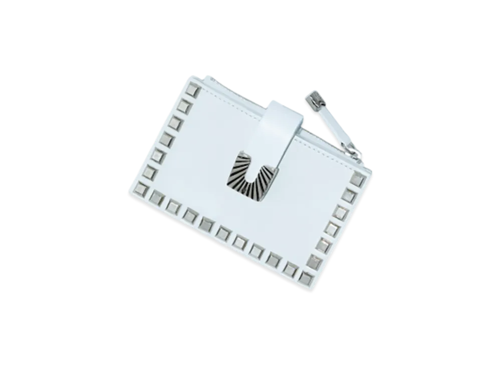 TOGA TOO Leather Wallet Studs Small "White"