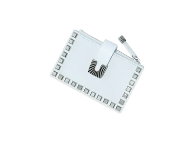 TOGA TOO Leather Wallet Studs Small "White"