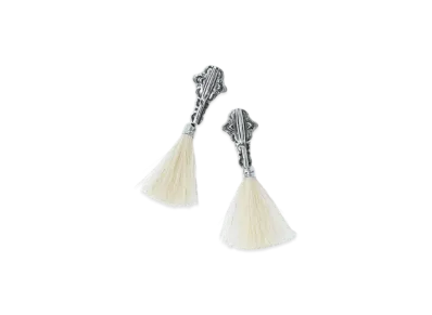 TOGA TOO Metal Fringe Earrings "White"