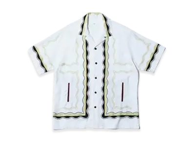 TOGA VIRILIS Panel Print S/S Shirt "White"