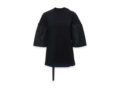 TOGA x PHENIX Type P-003 Asymmetric Drape Tie Blouse Tee "Black"